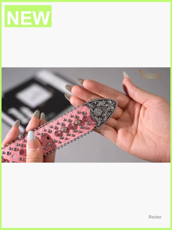 Bling Rhinestone Studded Western Belt for Jeans - 1.5\